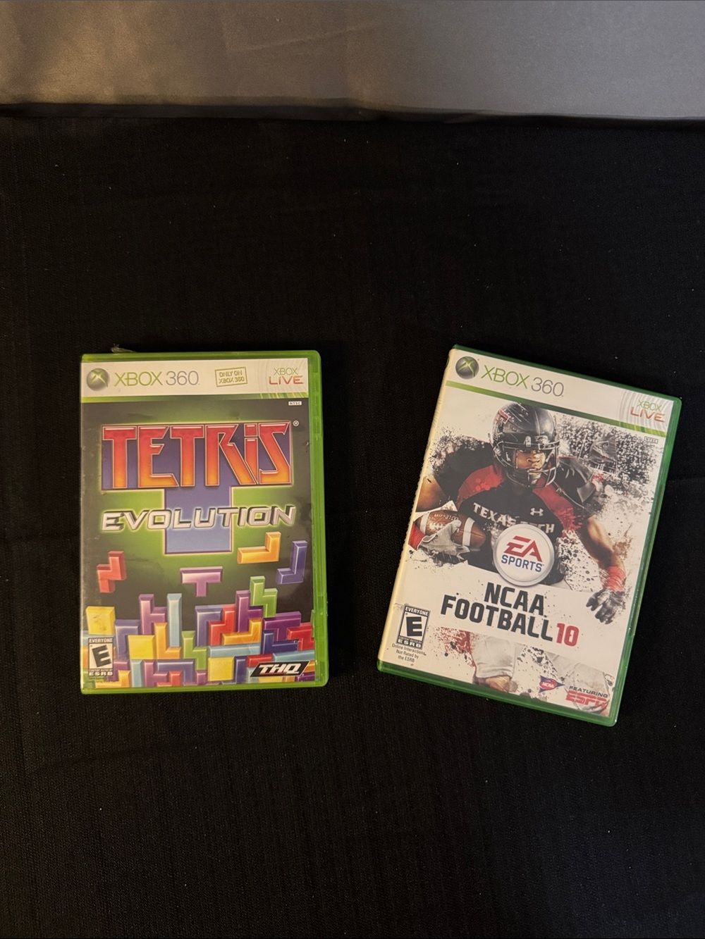 Xbox 360 Game Bundle - Tetris Evolution & NCAA Football 10 (Green Cases)